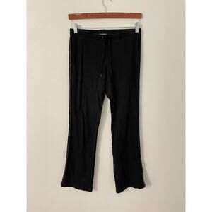 Vintage Vital Womens Track Pants Size Medium Black Flare Leg Sporty 90s Y2K READ